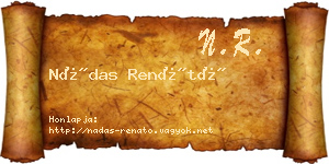 Nádas Renátó névjegykártya